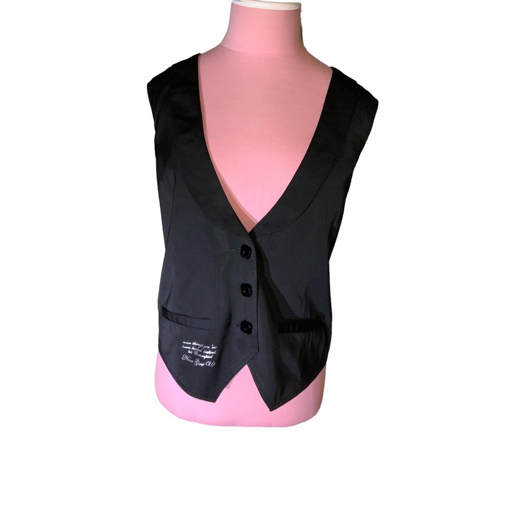 Cowgirl Tuff Black Tuxedo Style Vest Sz M